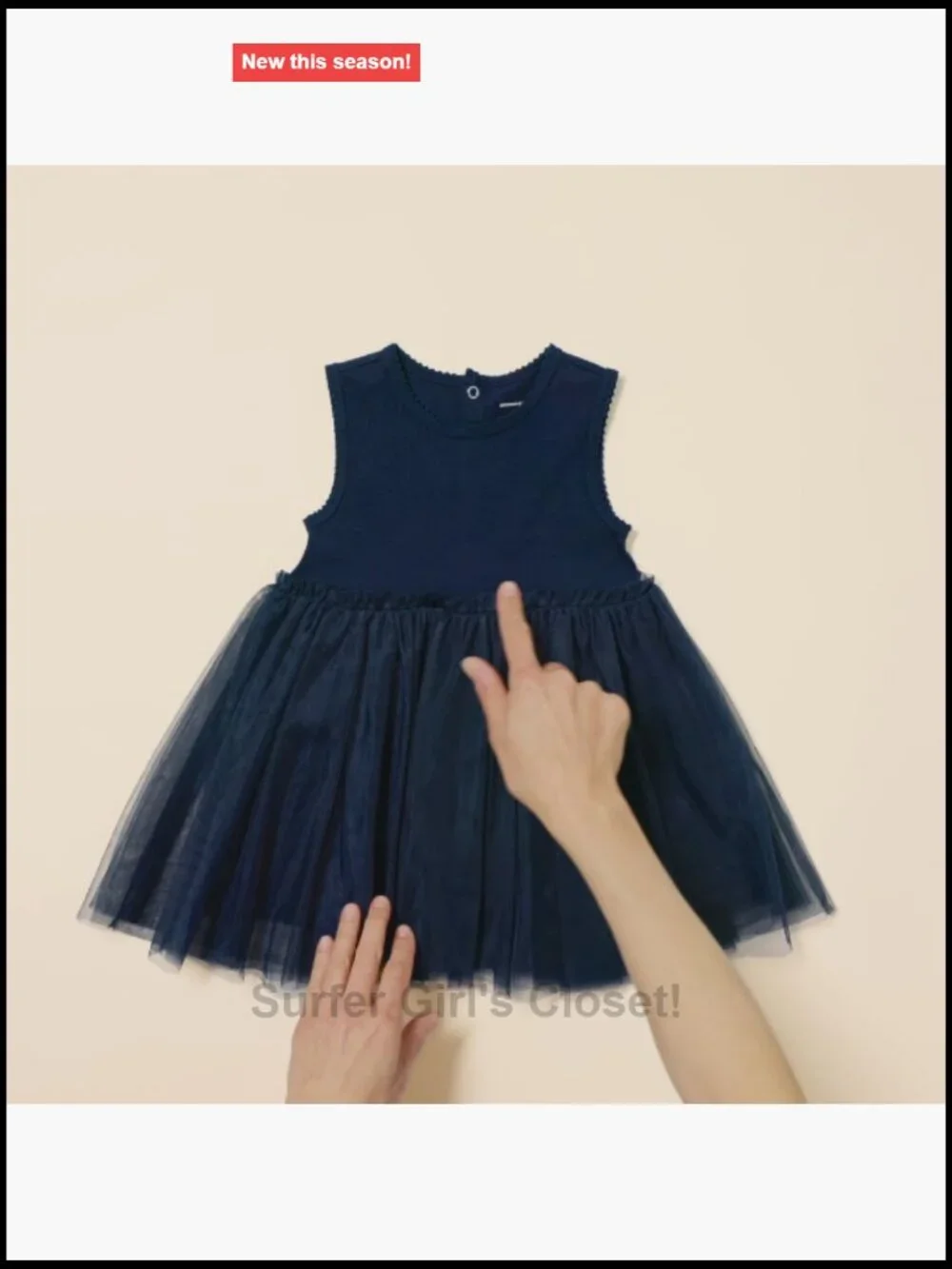 Girls Sleeveless Tutu Dress with Tulle Overlay Cotton Knit
